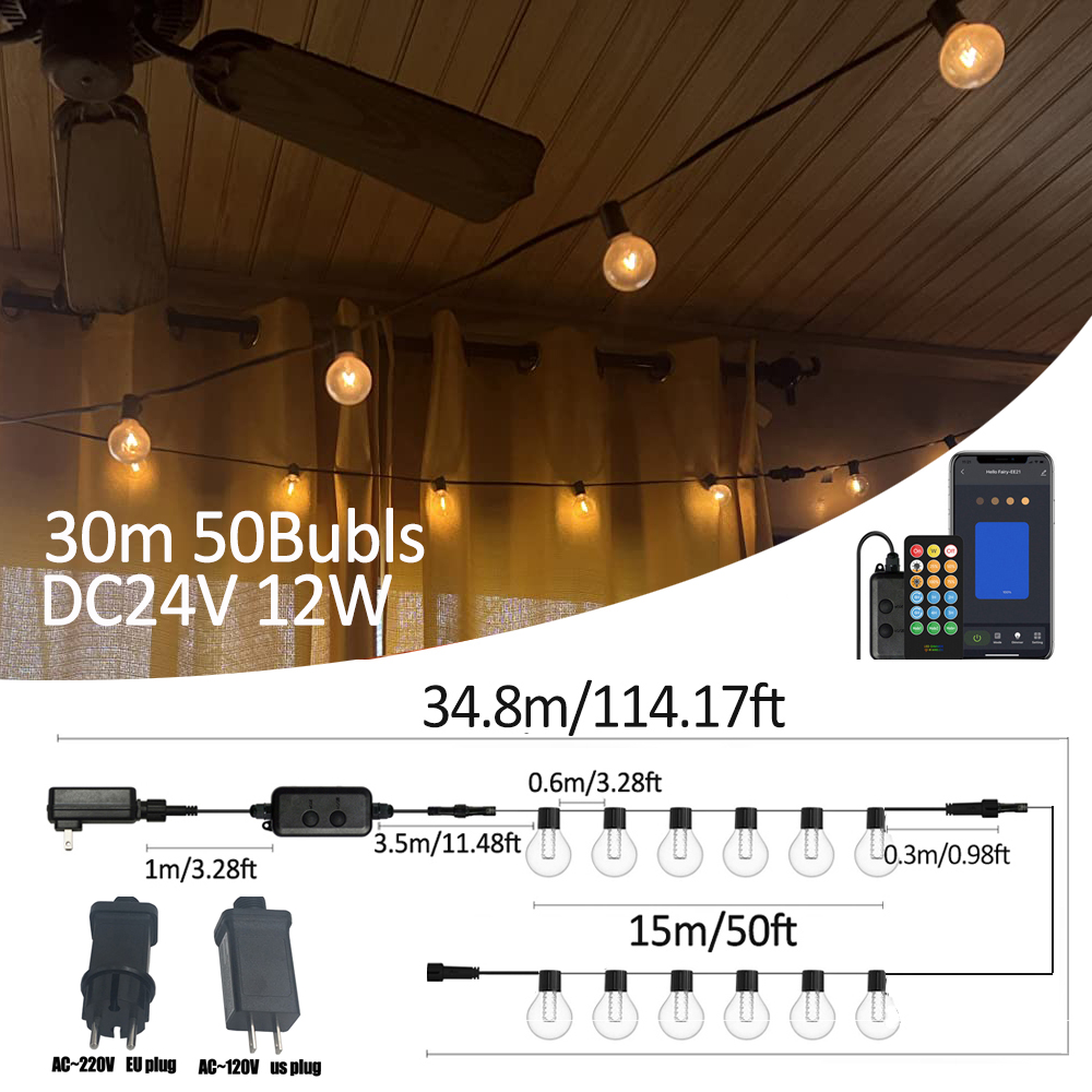 Smart Garden Led Lights - G40 Smart Outdoor DIY LED-lichtsnoer met