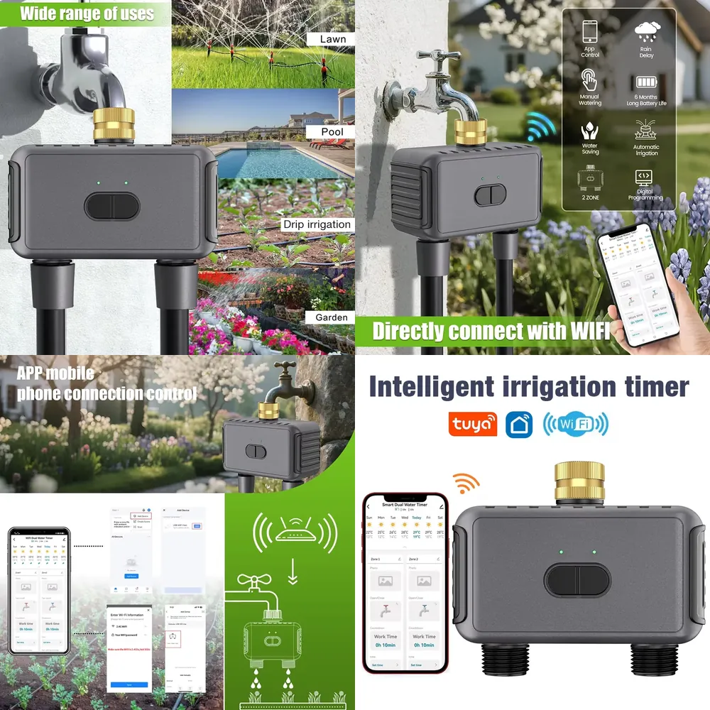 Smart Garden Water Timer - WAP01 WiFi APP Besturing Dubbele Slang