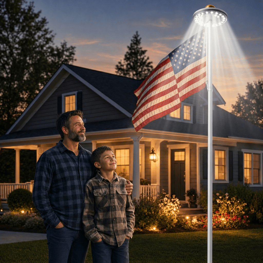 LED-vlaggenmastlamp op zonne-e - Smart Garden Umbrella recensie en prijs