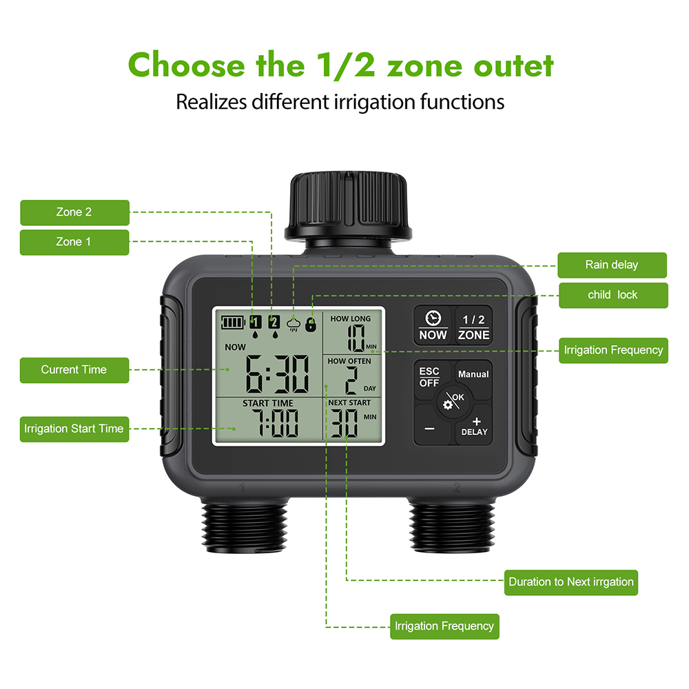 Dual Zone onafhankelijke displ - Smart Garden Water Timer recensie en prijs